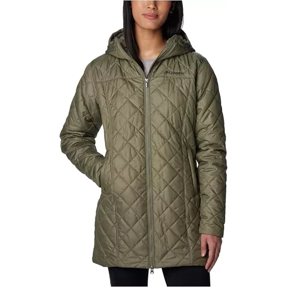 Columbia Women's Copper Crest Hooded Fleece-Lined Mid-Length Coat, Stone Green,S