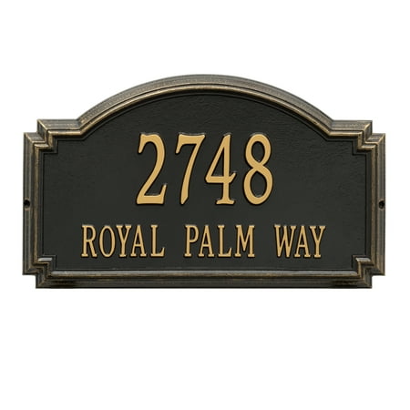 Whitehall 1295BG Williamsburg - Estate Wall - Two Line in Black/Gold 20.5X12X1.25