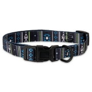 Vibrant Life Polyester Aztec Adjustable Collar for Dogs, Blue, Medium