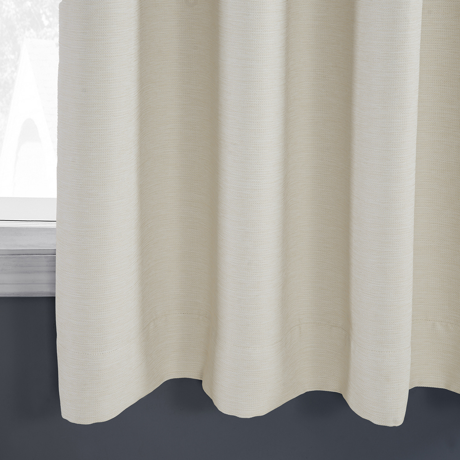 Half Price Drapes Oat Cream Grommet Bellino Textured Faux Linen Room Darkening Curtains For Bedroom & Living Room Curtains(1 Panel), Grommet Curtains 63 Inches Long, 50W X 63L