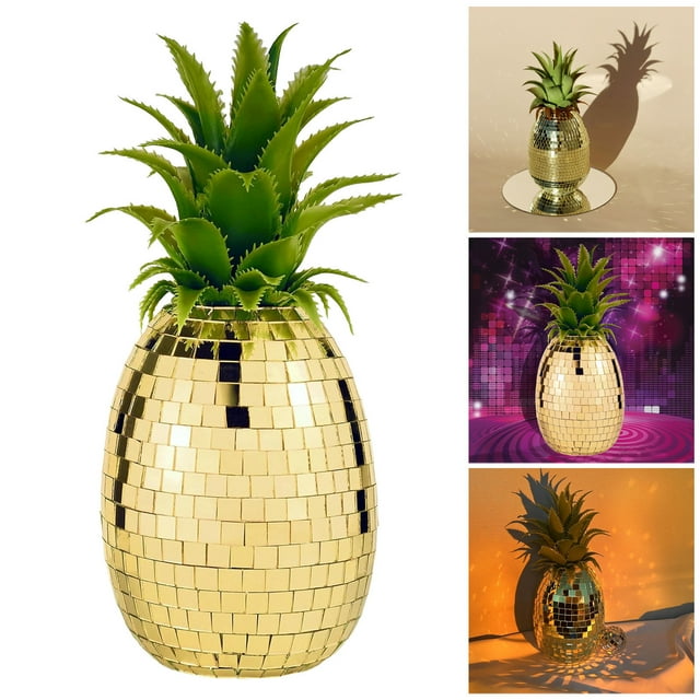 Desktop Ornament Disco Pineapple Reflective Gold Party Table Bar Wedding Decoration Design for Celebrations and Events