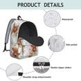 thumbnail image 4 of Highland Cow and Flower Print Backpack for School, Cute School Bag with Adjustable Shoulder Straps and Padded Back, 15.7"x11.8"x5.5", 4 of 5