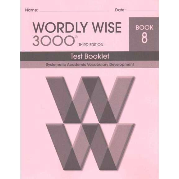 Pre-Owned Wordly Wise 3000 Test: Book 8 : Systematic Academic Vocabulary Development Paperback - GOOD