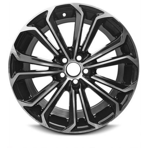 For 2014-2016 Toyota Corolla 17 Inch Black Machine Face (Diamond Cut) Black Rim - OE Direct Replacement - Road Ready Car Wheel