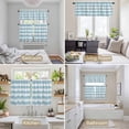thumbnail image 6 of Blue Striped Kitchen Curtains Sets for Windows 36 Inch Length, Rustic Farmhouse Stripes Rod Pocket Window Treatments Tier Curtains and Valances Set for Bedroom/Bathroom, 6 of 8