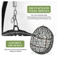 thumbnail image 6 of RADIATA Hanging Egg Chair with Stand, Oversized Indoor Outdoor Rattan Swing Chair, 450 lbs Bird Nest Basket Seat, Padded Wicker Egg Chair for Patio Balcony Porch, Light Gray, 6 of 10