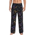 thumbnail image 2 of Goofa Lavender Flowers Printed Soft Pajama Pants for Men, Wide Leg Comfy Casual Lounge Yoga Pants-Large, 2 of 9