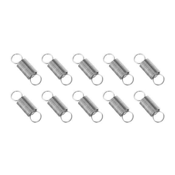 Uxcell Extension Spring, 10pcs Wire Diameter 0.03", OD 0.31", Free Length 1", Silver