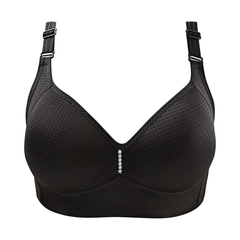 Women Wirefree Bra with Support, Full-Coverage Wireless Bra for