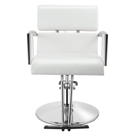 Baasha White Salon Chair For Hair Stylist Hydraulic Salon Chair