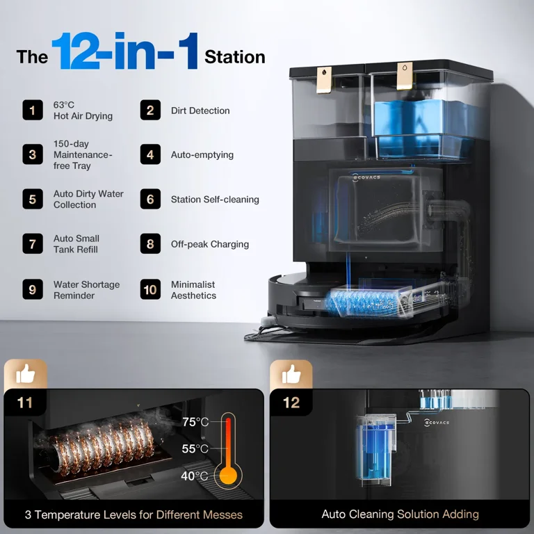 ECOVACS (エコバックス)X8 PRO OMNI 18000Pa ECOVACS DEEBOT X8 PRO OMNI Robot Vacuum and Mop, 18000Pa, OZMO