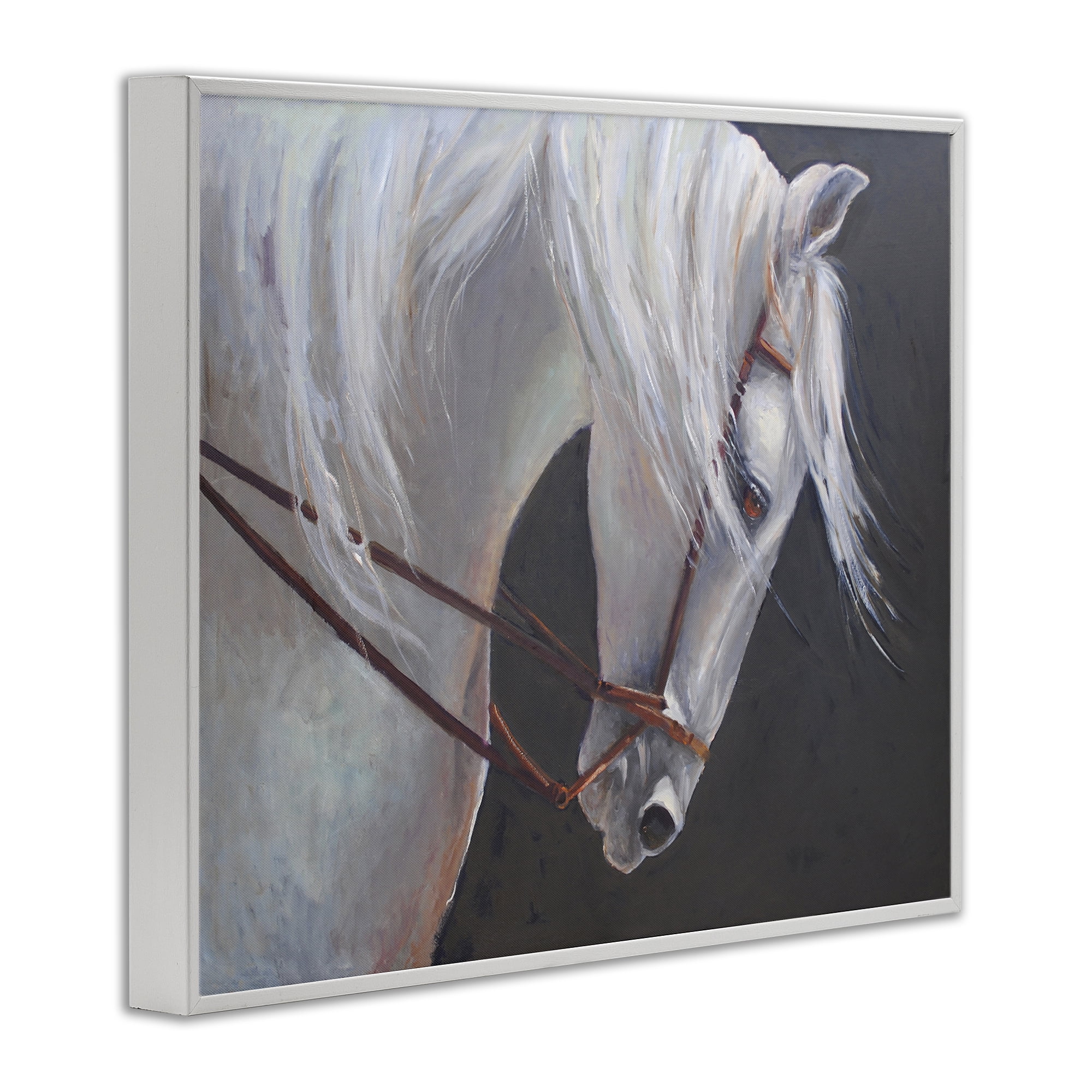 Stupell Industries Majestic White Mare White Framed Giclee Art, design by Jadei Graphics