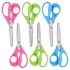 OneName 5" Left-Handed Kids Scissors 6 Pack,School Student Scissors,Stainless Steel Sharp Blade Soft Comfort-Grip Handles Blunt Small Safety Scissors for Kids,Crafting Cutting Paper,Gifts for Children