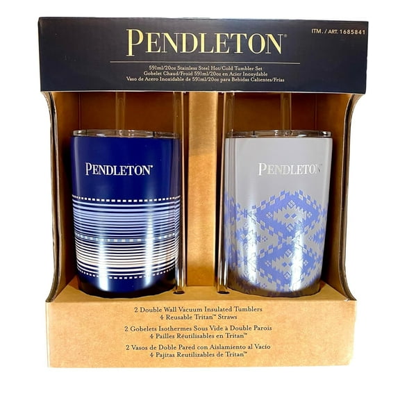 Pendleton Patterned 20 oz Blue Stainless Steel Tumbler