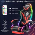 thumbnail image 2 of Hoffree Massage Gaming Chair with Bluetooth Speaker and RGB LED Lights, Ergonomic Video Game Chair High Back Swivel Office Recliner  Chair with Adjustable Footrest, Headrest and Lumbar Support, 2 of 8