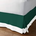 thumbnail image 2 of Luxury 1 Piece Split Corner Two Tone Tailored Bed Skirt, California King Size 18 Inch Deep Pocket, 100% Egyptian Cotton, 800 Thread Count, Solid White/Teal Green Color., 2 of 3