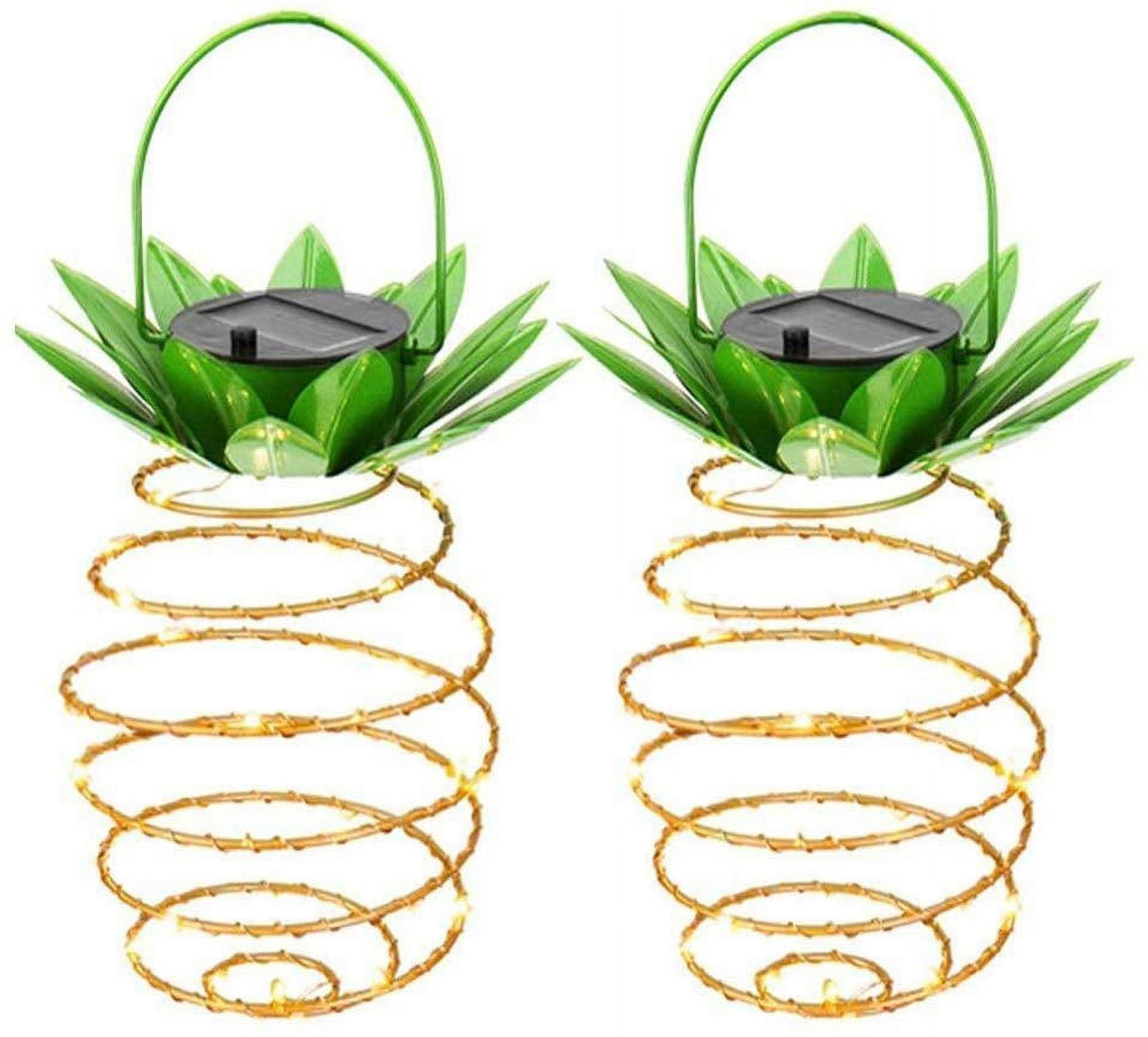 (2 Pack) Solar Pineapple Light, EpicGadget Solar Pineapple Hanging Wire Light Outdoor Garden Decorative Lights for Walkway Backyard Decoration Lamp Parties Indoor Gardening Yard Pathway (Warm White)