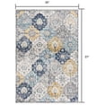 thumbnail image 3 of 3â€™ x 5â€™ Blue Distressed Floral Area Rug, 3 of 8