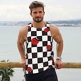 thumbnail image 6 of Fuzoiu Ladybugs Of Black And White Checkers Print Men's Workout Tank Tops,Sleeveless Gym Shirt Quick Dry,Fitness Bodybuilding T-Shirt,Muscle Athletic Workout Tee-, 6 of 7