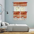 thumbnail image 5 of Burnt Orange Coastal Kitchen Curtains Sets for Windows 36 Inch Length, Summer Beach Nautical Abstract Art Rod Pocket Window Treatments Tier Curtains and Valances Set for Bedroom/Bathroom, 5 of 8