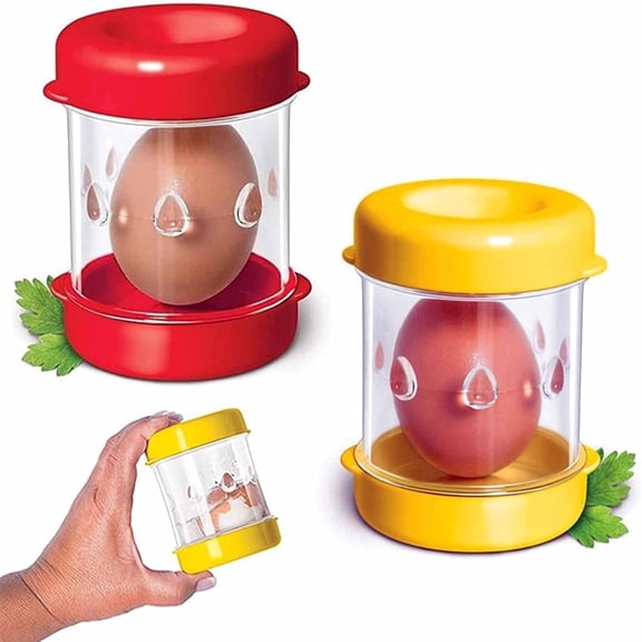 2PCS Boiled Egg Peeler egg peeler tool for hard boiled eggs Yellow and Red