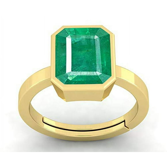 7.25 Ratti Panna Stone Original Certified Panna Stone Emerald Ring Adjustable Woman Man Ring