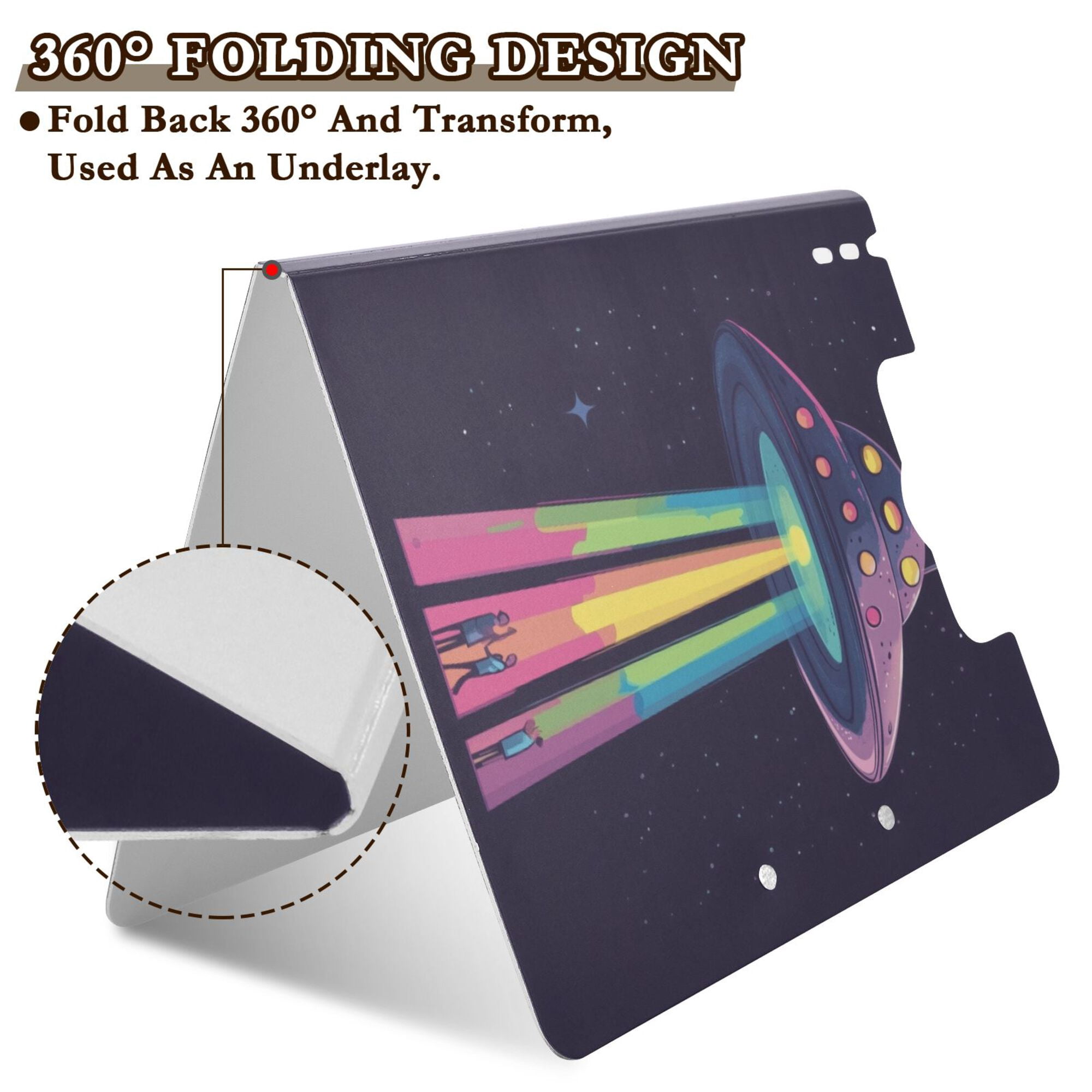 FORMRS A4 Clipboard Folder with Pen Holder Horizontal Foldable School Office Binder, Purple UFO