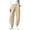 Khaki, variant on Lnmiateer Cozy Fleece Jogger Pants for Women High Rise Drawstring Waist Barrel Leg Pockets Street Daily Winter Warm Casual Wear