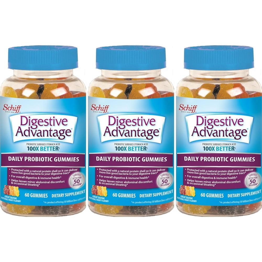 3 Pack Schiff Digestive Advantage Probiotic Dietary Supplement 60
