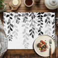 thumbnail image 2 of Placemats Set of 6, Eucalyptus Leaves Place Mats Abstract Black Plant Tablemats Washable Placemat Table Decoration for Kitchen Table Dinner Party Home Decor Indoor Outdoor 13x19 Inch, 2 of 9