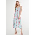 thumbnail image 4 of Robe Maxi Hawaïenne Luau à Imprimé Floral pour Femmes 2TG Rose Turquoise Hibiscus, 4 of 5