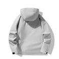 thumbnail image 6 of jtjvou Men's Lightweight Athletic Jacket Raincoat Ski Camping Soft Shell Jacket Windbreaker Rain Jackets Waterproof with Hood Fall Trendy Outdoor Jackets with Pockets Solid Color White S, 6 of 9