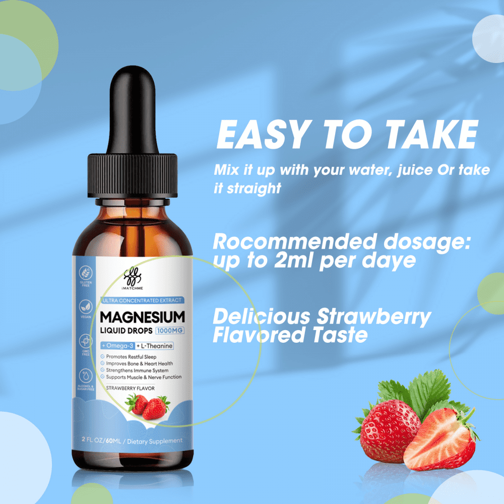 (2 Pack)Magnesium Glycinate Liquid, 1000mg Magnesium Liquid Supplement with Omega3, L-Theanine, D3, B6, B12 for Calm, Sleep, Leg Cramps, Muscles, Energy - Pineapple Flavor, 120 ML/4 OZ