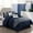 Navy, variant on Chezmoi Collection 7-Piece Teal Paisley Floral Embroidery Comforter Set, Queen