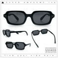 thumbnail image 2 of Hipster Narrow Rectangle Hustler Pop Color Lens Mid Temple Sunglasses All Black, 2 of 8