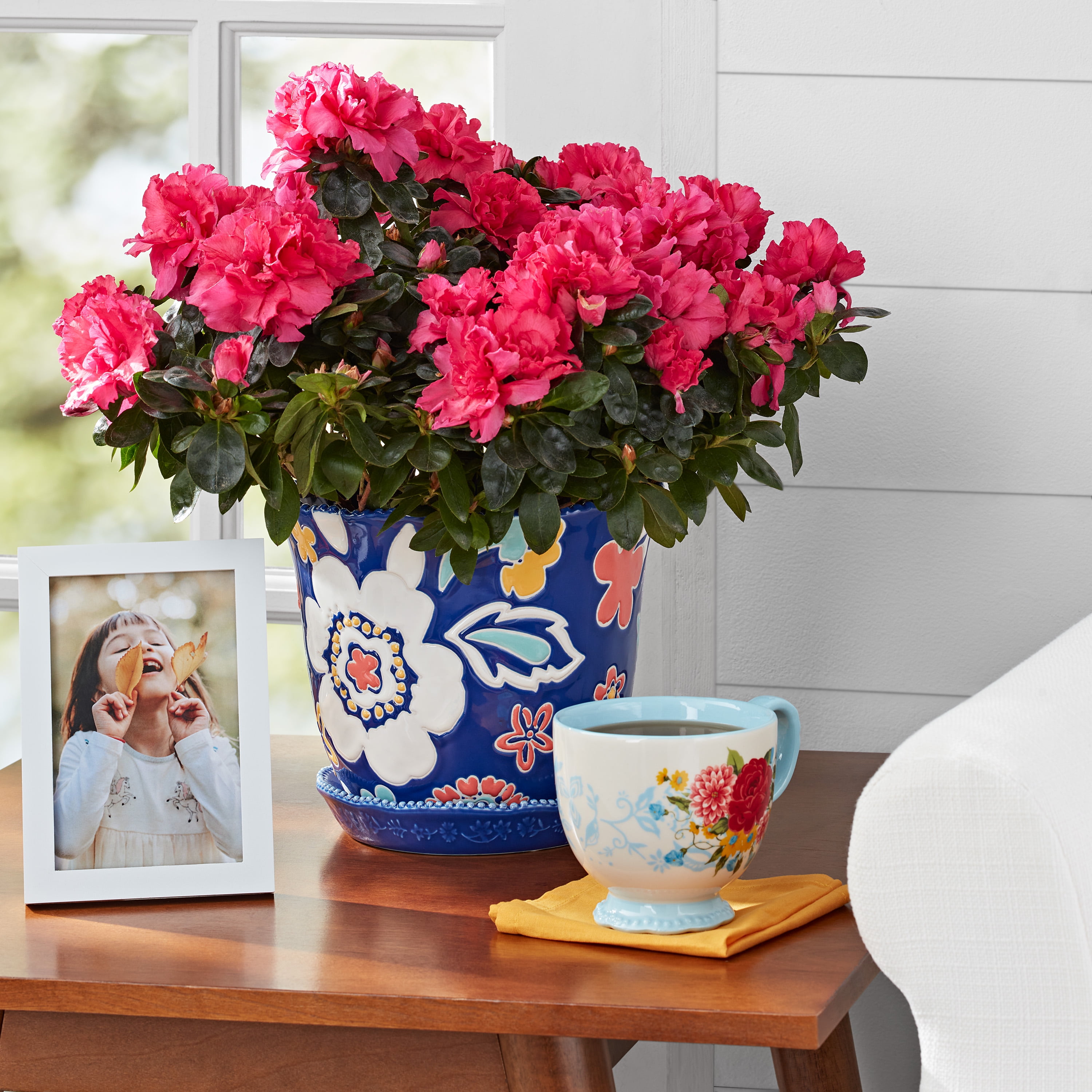 The Pioneer Woman Magic Meadows 8 in Round Ceramic Planter, Blue