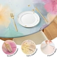 thumbnail image 4 of Colorful Floral Pattern Round Fitted Tablecloth with Elastic Edge,Dining Table Cover Waterproof,Outdoor Round Tablecloth for Camping,Dining,Indoor and Outdoor, 4 of 7