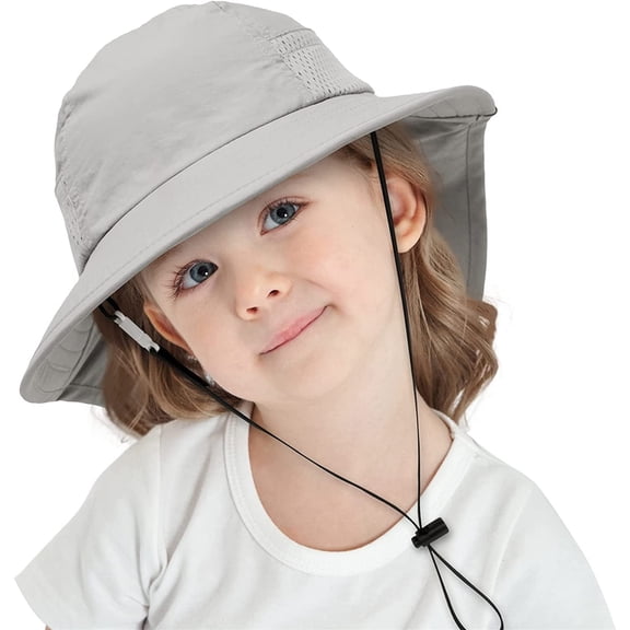 Kids Sun Hat UV Protection Summer Beach Hats with Neck Flap Wide Brim Bucket Hat for Boys Girls
