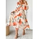 thumbnail image 2 of Vestido largo Sissyaki Boho con estampado floral, manga larga, rojo playa, XL, para mujer, 2 of 5
