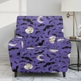 thumbnail image 2 of HELLHERO Bat Moon Print Lazy Boy Chair Covers for Reclining Chair Soft Breathable Reclining Chair Covers, Recliner Sofa Slipcovers Single-Seater, Purple, 2 of 8