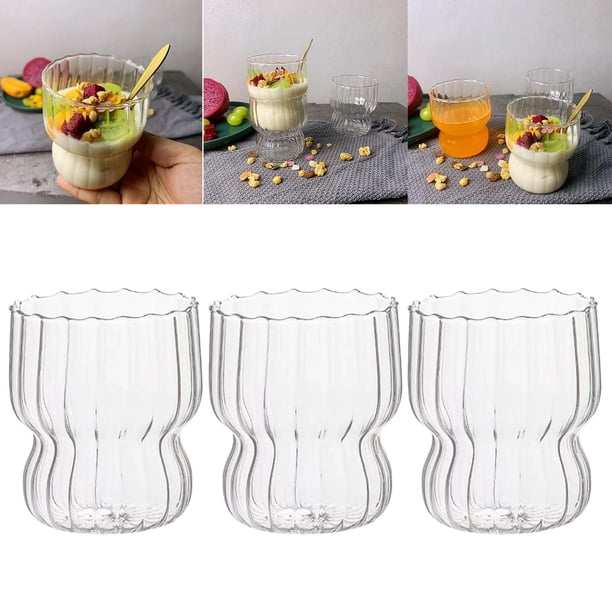 Tazón de postre Estilo INS Taza de Vaso de cerveza Tazones únicos para refrigerios Decoración transparente Bola de Vasos de agua Taza de c 3 piezas Macarena Bebedero