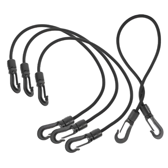 MISSMILE 4pcs Carabiner Bungee Cords With Hooks Heavy Duty Outdoor Bungee Cords 14.5 Inch Bungee Cord Set Small Bungee Straps Ball Bungy Cords