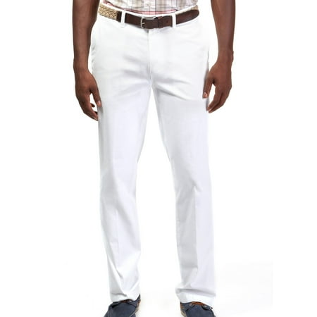 Nautica NEW Bright White Mens Size 40x32 Flat Front Chinos Beacon Pants