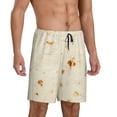 thumbnail image 2 of Kdxio Pita Tortilla Print Mens Sleep Shorts Bottoms Soft Comfy Pajama Wear Pants with Drawstring Pockets, 2 of 5