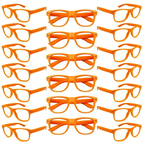 Gafas de disfraz Matcheck para niños, 20 unidades, color naranja, sin lentes