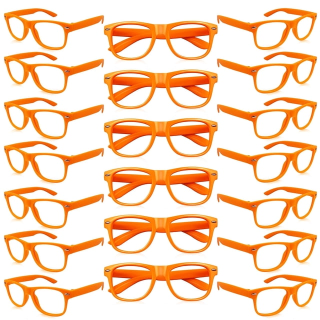 Gafas de disfraz Matcheck para niños, 20 unidades, color naranja, sin lentes