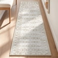 thumbnail image 3 of SAND KEEPER 2x5 Washable Hallway Runner Rug, Non Slip Low Pile Soft Carpet, Distressed Neutral Beige Vintage Runner Rugs for Kitchen Bedroom Entryway, 3 of 14