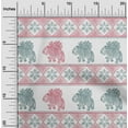 thumbnail image 1 of oneOone Polyester Lycra Fabric Floral & Elephant Block Print Fabric By The Yard 56 Inch Wide, 1 of 4