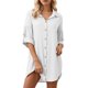 thumbnail image 1 of Vestido camisero de manga corta con bolsillos irregulares para mujer - Vestido informal de verano con botones y bolsillos, 1 of 5
