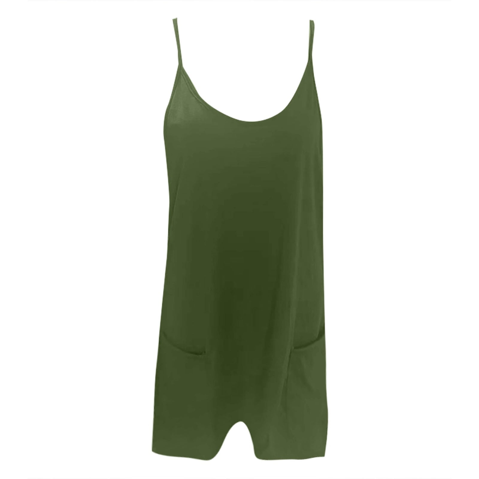 GILIGEGE Womens Summer Sleeveless Mini Dress V Neck Spaghetti Strap Sundress Athletic Short Dress with Pockets 2025 Spring/Summer New Loose and Slimming Pure Ribbon Pocket Strap Jumpsuit for Women